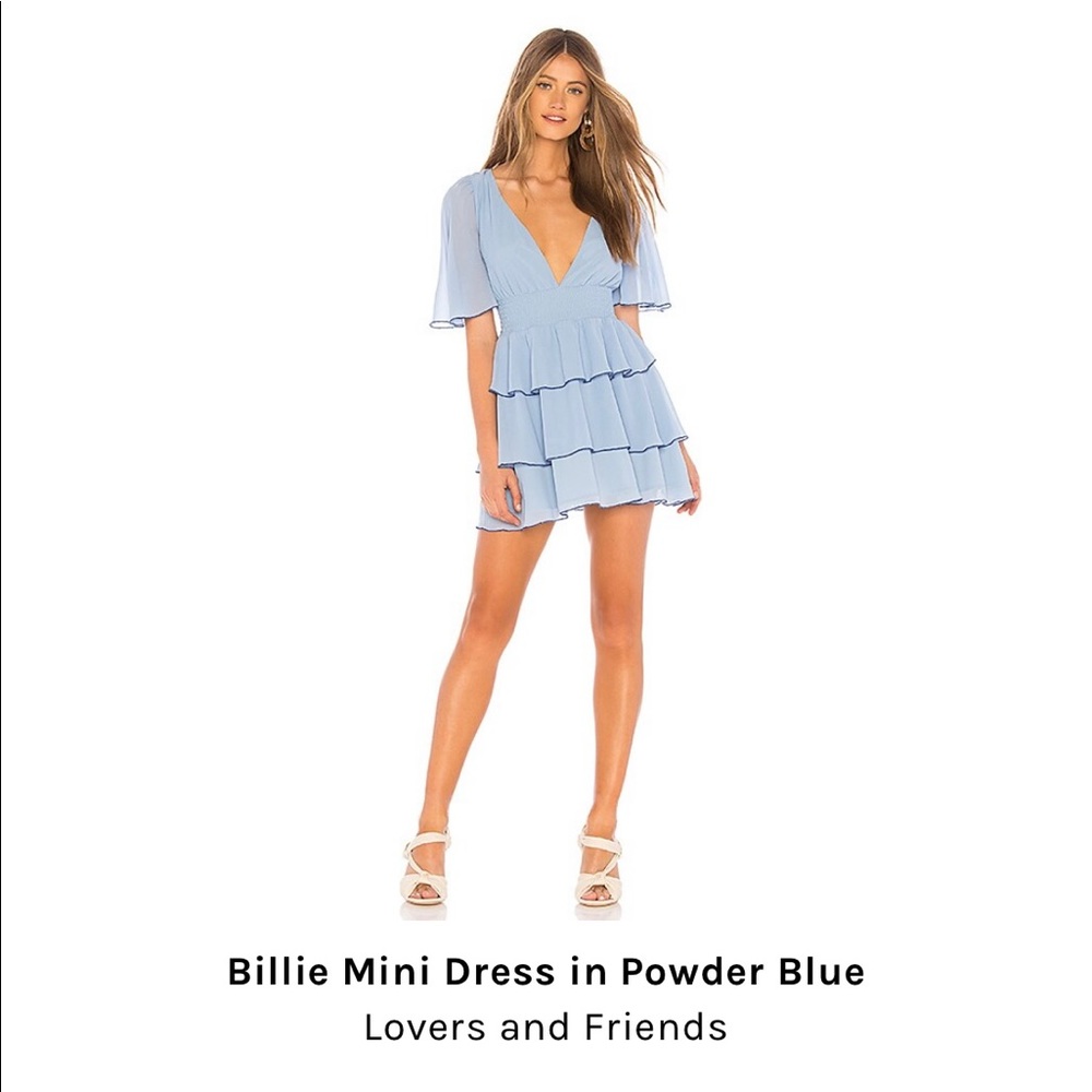Lovers and Friends Billie Mini Dress- Powder Blue- Size XS